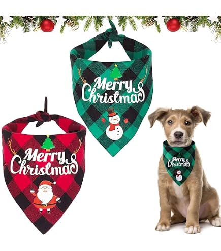Amosfun Weihnachts Haustier Halsband Mit Glöckchen - Verstellbar, Für Kleine Hunde & Katzen, Größe M (25-30cm), Weihnachtselfen-Kostüm Zubehör