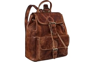 STILORD 'Destiny' Mochila Ciudad Mujer Cuero Bolso Bandolera Vintage Elegante Mochila Portatil 13,3 Pulgadas Bolso Trabajo Universidad de Auténtica Piel