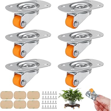 H&S Ruote Per Mobili - Set Di 4, 50mm, Con Freni, Per Carichi Fino A 200kg - Foto 2