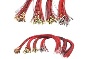 VRABOCRY 50pcs 0402 0603 0805 1206 Pre-verdrahtete SMD LED-Lichtemittierende Diode Micro Litz Länge 7,8 Zoll. Gelötet Weiß Rot Grün Gelb Blau Orange Rosa UV (rot, 0402 Vorverdrahtet)