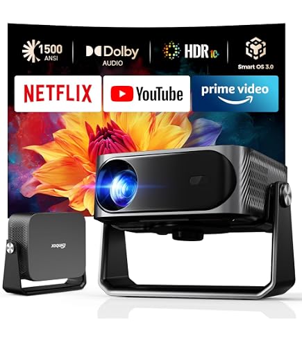 iSinbox Beamer 4K mit Netflix, 1,1:1 Kurzdistanz Mobiler Heimkino