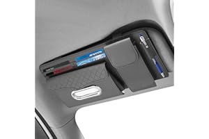 TYASOLEIL Organisateur de Pare-Soleil Auto à 6 Poches Zippées - Pochette de Rangement Universelle pour Lunettes, Téléphone, Clés et Cartes,Compatible Voitures, SUV et Camions​​,Car Sun Visor