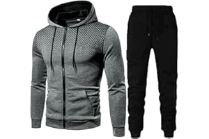 MEAUNZYL Tuta Uomo Tuta Sportiva Da Uomo 2 Pezzi Giacca Felpa Con Cappuccio A Maniche Lunghe E Pantaloni Da Jogging Suit Felpata Tuta Da Ginnastica Uomo Invernale Tuta Abbigliamento Sportiva Tuta Completa