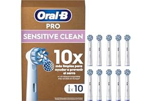 Oral-B Pro Sensitive Clean Cabezales De Recambio ORIGINALES para Cepillo de Dientes Eléctrico Oral B Pro, Pack de 10 Recambios, Filamentos Ultrasuaves, Negro (Tamaño Buzón)