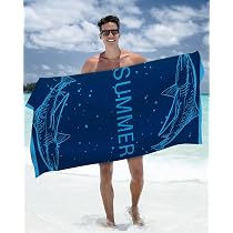 FANSU Telo Spiaggia Grande In Microfibra 80x180cm – Antisabbia, Asciugatura Rapida, Stampa Mare Arcobaleno
