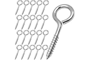 YGAOHF 2.5 Inches Eye Hooks Screw - 10 Pcs Stainless Steel Heavy Duty Eye Bolts Screw in, 200 Lbs Capacity, Rust and Corrosion Resistant, Safe for Indoor and Outdoor Use