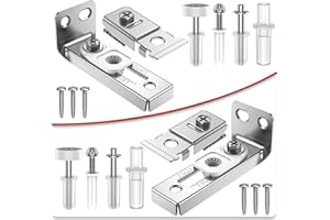 ATONG Bifold Door Hardware Repair Kit - 2 Pack Repair Replacement Parts for 7/8" to 1" Track, Folding Pocket Door Replacement Parts Set Include Top Bottom Pivots Bracket and Guide Wheel