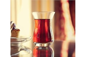 Topkapi - Juego de 6 vasos de té turcos Filiz, 111 cc, transparentes