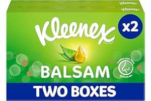 Kleenex Balsam Facial Tissues - Pack of 2 Tissue Boxes - BalmCare with Aloe Vera, Vitamin E and Calendula