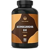 Ashwagandha Bio - 360 Capsule (maxi formato) con 650mg - Dosaggio elevato con 2600 mg per dose giornaliera - Vegan, testato i