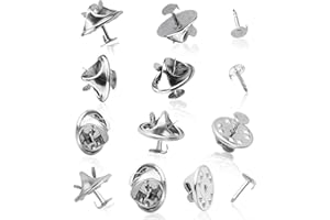 DCJWQ 50 Pcs Pin Badge Backs, Butterfly Pin Clutch, Butterfly Clutch Metal Pin Backs, Butterfly Clutch Tie Pins, Badge Pins Backs, Lapel Badge Backs Replacement with Horse Thorn Needle, Horse Thorn Needle