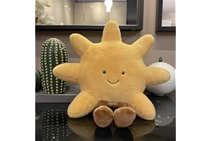 EXQULEG Pluszowa poduszka dekoracyjna, motyw księżyca dla dzieci, do przytulania, na sofę, 3D, pluszowe zwierzątko, prezent urodzinowy (słońce 50 cm)