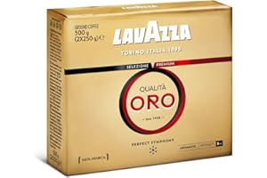 LAVAZZA - Café Moulu Qualità Oro - Café italien - 100 % Arabica - Équilibré & Aromatique - Intensité 5 - 2x250 g