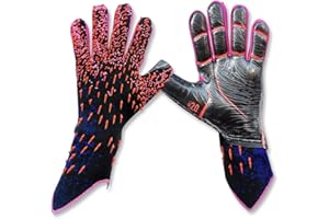 OLYSPM Gants De Gardien Gant De Foot,Gants de Gardien de But Enfant,Gants en Latex de Haute qualité et Excellente Protection des Doigts,Gant Gardien de But Adulte, Homme,Junior