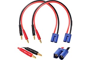 YIXISI 2 ST EC5 till 4.0 Bananplugg Kabel, EC5 Kontakt till 4 mm Banan Kontaktkontakt med 30 cm 12AWG Silikonkabel, för RC He
