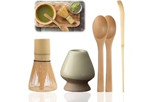 Osuter Frusta Matcha Bamboo Kit the Matcha Giapponese Tradizionale Matcha Tea Cerimoniale Kit Accessorio Matcha Kit for Tea Ceremony Tea Drinking (verde grigiastro)
