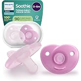 Philips Avent Soothie Pacifiers - One-Piece Silicone Design for Newborns, Flexible Nipple Reduces Pressure Between Teeth and