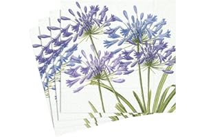 Caspari Entertaining with Caspari Paper Luncheon Napkin, Agapanthus, Green,5370L
