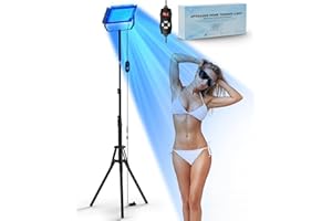 JITESY Solarium per la casa, 460NM&480NM, lampada abbronzante per il viso, 50 W, super potenza, luce blu piena per uso domestico, viso e corpo