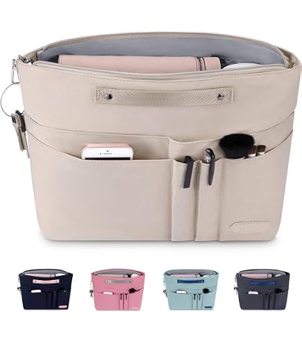 Organizador De Mochila De Fieltro | Insertos Con Múltiples Bolsillos Para Viaje, Cosméticos Y Electrónicos