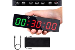 PELLOR Timer Sport Portable Minuteur Fitness D'intervalle Chronomètre Compte à Rebours Count Up (Vert/Rouge)