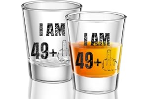 Patelai 2 Piezas Vasos de Chupito de 49 más 1 con Dedo Medio Regalo de Copas de Vino Negras de Divertida Fiesta de 50 Cumpleaños para Celebrar 50 Cumpleaños Mujeres y Hombres