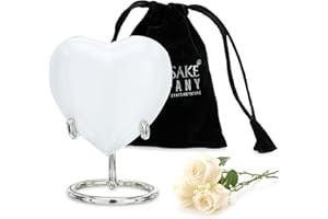 KEEPSAKE COMPANY Weiße kleine Mini-Urne für etwas menschliche Asche (7,6 cm von jeder Seite) – Urne – Bestattungsurne – kleine Haustierurne – ERN, weiß