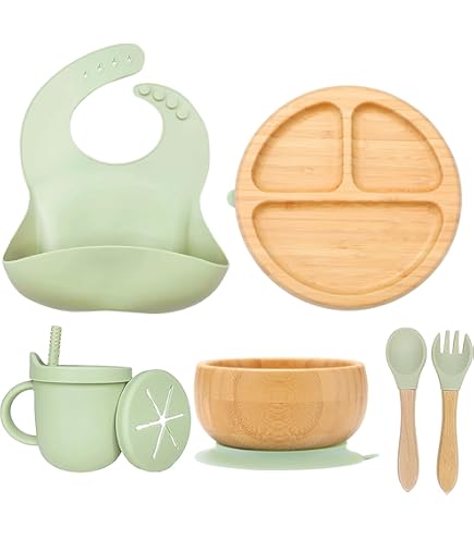 BUABI Stoviglie In Bambù E Silicone (CONIGLIO). Set 3 | FindTheDeal