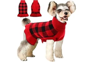 Hjyokuso Cane Maglione Maglione di Natale, Cane Gatto Morbido Pullover di Maglieria Vestiti, Inverno Caldo Cane Cappotto Maglione Giacca, per cani domestici piccoli, medi e grandi - Rosso, XL