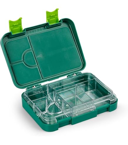 Jarlson® Broodtrommel voor kinderen, met vakken | Lunchbox BPA-vrij | Bento box, lekvrij | Snackbox | Jausenbox voor peuterspeelzaal en school | incl. bestek - 1400 ml | LUMI (Extra Groot