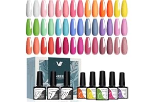 VANREESA 24 Pcs Esmalte Semipermanente para Uñas, 21 Colores Pintauñas Semipermanentes con Base, Top Coat Brillante y Mate, Kit Uñas Semipermanentes Colores para Cada Ocasión