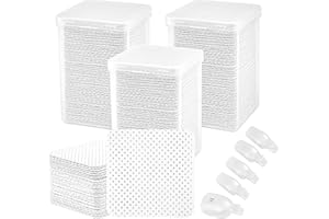YINGJEE 600 Piezas Celulosa para Uñas sin Pelusa, Toallitas para Uñas Almohadilla para Limpiar Uñas, Algodones Uñas Semipermanente con 5 Piezas Pinzas uñas Quitaesmalte, Cara Ojos Labios Removedor