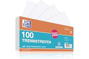 ‎OXFORD Oxford Trennstreifen, aus Karton, gelocht, 190 g/m², weiss, 100 Stück