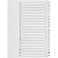 Q-Connect KF01532 Index A4 Multi-Punched A-Z 20 Part Reinforced White Board Clear Tabbed