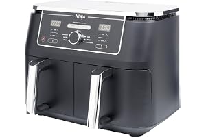 Ninja Foodi MAX Dual Zone Digital Air Fryer, 2 Drawers, 9.5L, 6-in-1, Uses No Oil, Max Crisp, Roast, Bake, Reheat, Dehydrate,