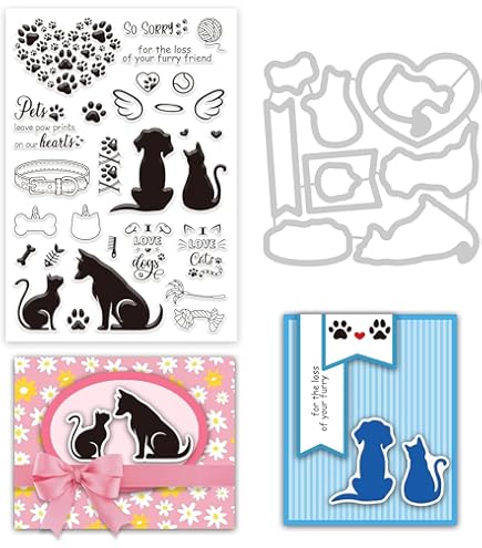 URROMA 11 STKS Honden Katten Snijden Dies Metaal, DIY Craft Koolstofstaal Embossing Sjabloon voor Scrapbooking Papier Ambachten Kaart Maken Album Stempel DIY Decor