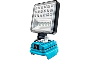 COTENOR Akku Lampe Für Makita 18V (Kein Akku),48W 3800LM Led Arbeitsleuchte Akku,Tragbare Flutlichter mit 2 USB,Tragbarer LED Strahler Akku Scheinwerfer,Flutlichter für Autoreparatur, Heimbeleuchtung, Camping