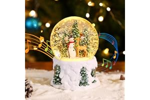 ‎LEWONDR Lewondr Weihnachtliche Musikalische Schneekugel, Schneemann Rentier Elektrische Schneekugel Mit Wirbelnder Schneeflocke&8 Liedern, USB & Batterie Betrieben Weihnachtswasser Kugel Licht Für Dekoration