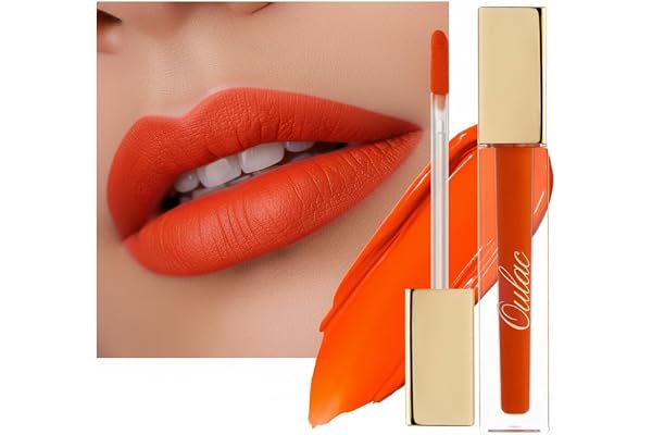 OULAC Encre à Lèvres Liquide Mate, Orange Rouge à lèvres Longue Tenue, Fini Mat, Couleur Intense Lip Tint, Infusée en vitamine E,Végétalien et Sans Cruauté, 4,5ml (M07) Summertime Kiss