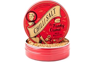 Funky Ouma Chilli Salt 90g - Sea Salt, Mixed Herbs & Spices in Reusable Tin – All Purpose Seasoning Natural Vegan for Cooking, BBQ, Popcorn, Taco – Gifts for Men, Dad, Foodies & New Homes