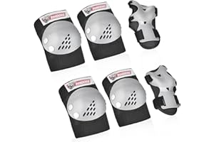RUNDONG Youth/Kids Knee Pads Elbow Pad Wrist Guards Protective Gear Set for 3-15 Years Child Roller Skates Skateboard Inline Rollerblading Cycling BMX Bike Skating Scooter Riding and Other Outdoor Sports