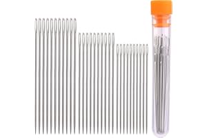 NAMOON Large Eye Stitching Needles - 3 Sizes Premium Large Eye Sewing Needles, 30 Hand Sewing Needles in Clear Storage Tube for Stitching Crafting Projects and Embroidery