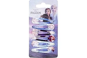‎CERDÁ LIFE'S LITTLE MOMENTS Disney Die Eiskönigin 2 Haarspangen für Mädchen, 5,1 cm Metall rutschfeste Clips mit Eiskönigin Druck, stilvolle Haarschmuck - 6 Haarspangen