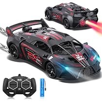 SAIFILI Voiture Télécommandée Lamborghini 1:18 – Spray Fumée, LED, 2,4 GHz – Rechargeable – Bleue – Dès 3 Ans