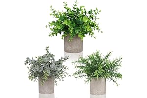 Amisglass Mini Plantas Artificiales Decorativas en Maceta, Plantas Plástico Falsa Exterior Interior para Oficina Casa Escritorio Decoración