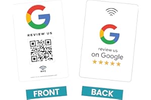 Reusable Review Tap Card for Google Reviews - 1 Review Card - QR & Tap NFC Review Card - Review Us on Google Tap Card - iPhone & Android - Boost My Reviews Card - Set Up at Home | by MESSAGENES