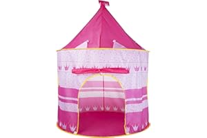 ISO TRADE Tenda giocattolo per bambini, casetta per giocare a forma di castello, colore rosa, 1164