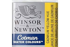 Winsor & Newton Cotman Acuarela En Pastilla, Tono Amarillo De Cadmio, 1,9x1,6x1,1 cm