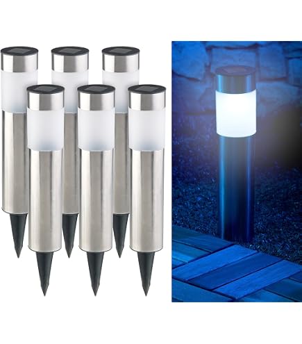 Heinstian Solarleuchten Für Außen – 4er-Set, Edelstahl, IP44, LED, Warmweiss, Für Garten, Terrasse & Wege