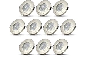 ‎HIBAY HiBay® 10er Set LED Einbaustrahler IP44 GU10 Deckenspots Lochdurchmesser 68mm Badezimmer Einbauleuchte Bad Einbauspot Inkl. 5W Leuchtmittel Neutralweiß 230V